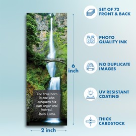 Livin Harmony 72 Mindfulness Cards, Inspirational Bookmarks for Women & Men, Meditation Accessories, Spiritual Gifts for Women, Meditation Gifts for Her & Him, Daily Positive Affirmations Cards Adults