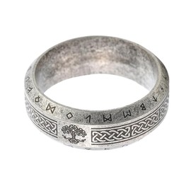 Sinoyp Viking Rune Ring for Men – Norse Yggdrasil Tree of Life Band with Knot, Elder Futhark Runes Stainless Steel Nordic Jewelry (10)