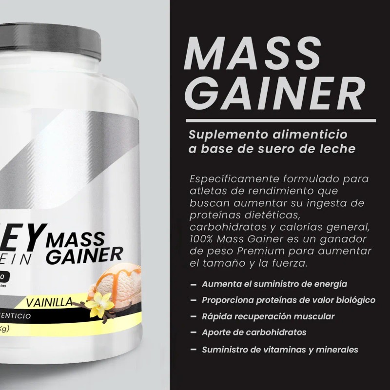 Suplemento Polvo Psn Whey Protein Mass Gainer 8kg Vainilla