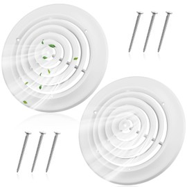 Therwen 2 Pieces 10 Inch Round Vent Cover, Ceiling Diffuser HVAC Vent Duct Cover Replacement with Screws to Install, Fitting in 10 Inch Duct, Outer Dimensions: 13-15/16"