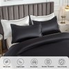 Morbuy Silk Satin Single Duvet Cover with 2 Pillowcases, Black