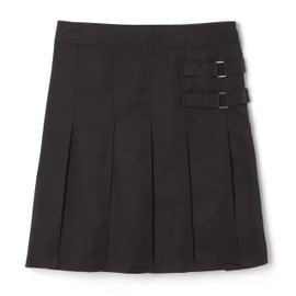 French Toast girls Adjustable Waist Two-tab Pleated-front Scooter Skirt, Black, 6 US