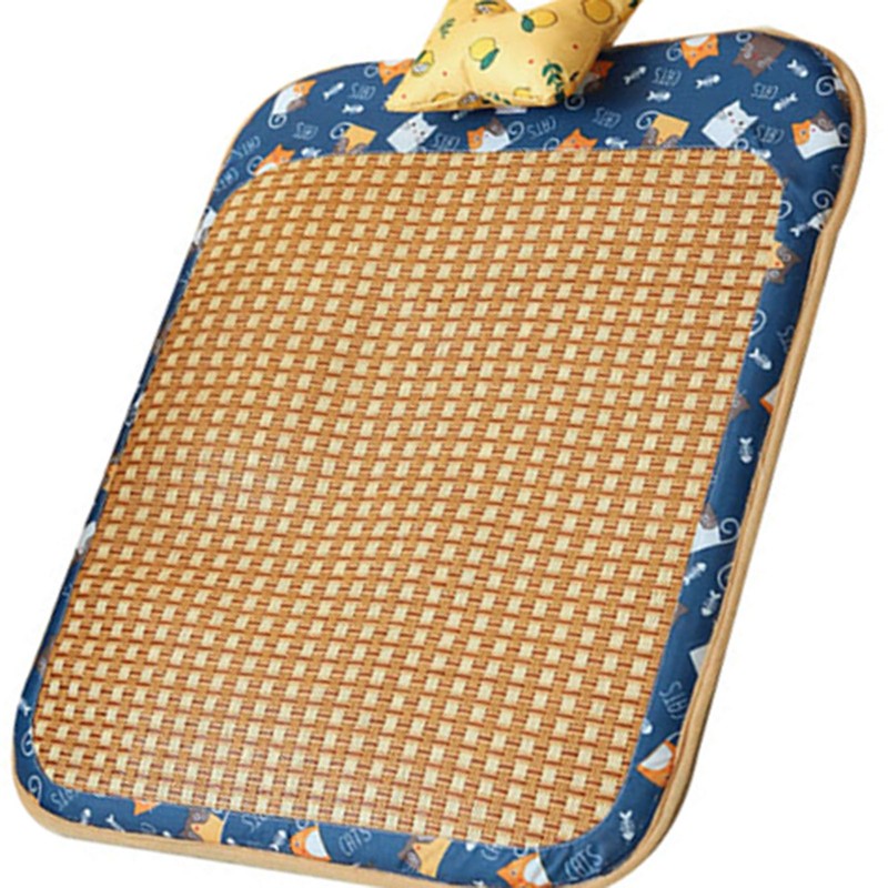 Dog Rattan Cooling Mat Bite Resistant Comfortable Breathable Cat Cooling