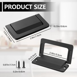 LELE LIFE 4Pcs Flush Ring Pull Cabinet Handles, Hidden Recessed Foldable Drawer Pulls, Zinc Alloy Low Profile Furniture Door Pulls for Cupboard Wardrobe,Matte Black