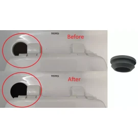TOTO Black Toto Toilet Washlet+ Bidet Hole Cover Silicone Plug Grommet Rubber Cap