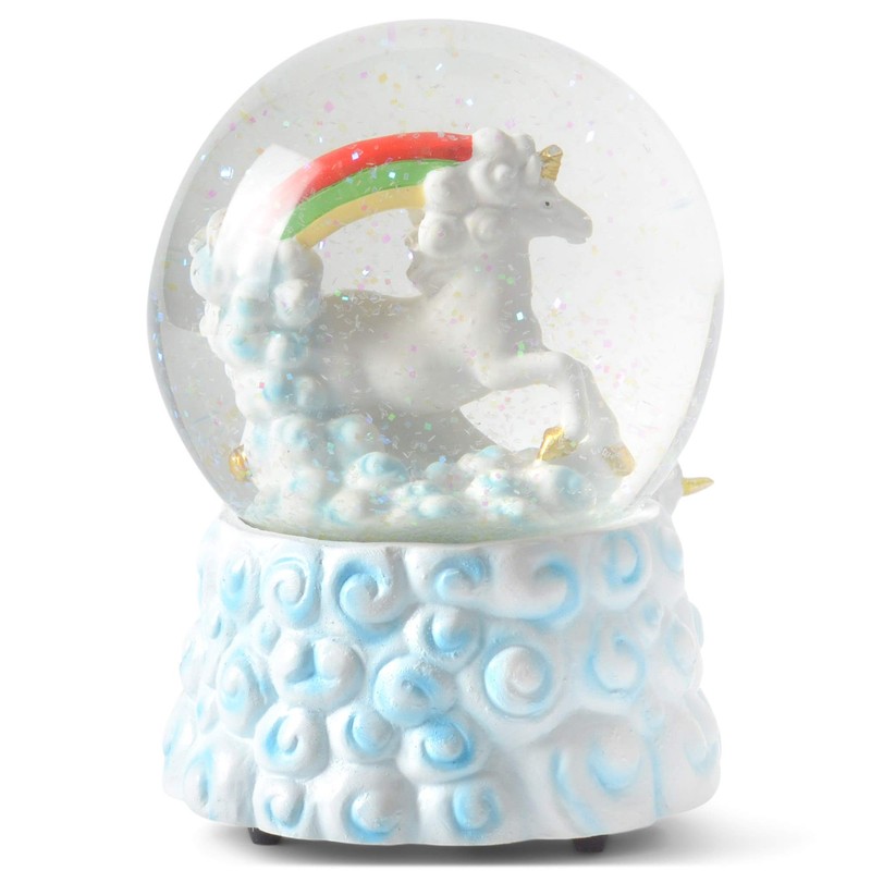 Elanze Designs Rainbow Unicorns 100MM Sturdy Resin Glitter Water Wind