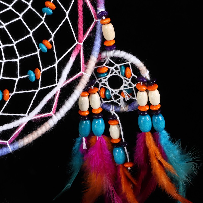 Retro Style Feather Decor Hanging Dream Catcher Wind Chimes Home