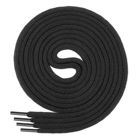 Di Ficchiano 2 Paar Schnürsenkel schwarz rund für Arbeitsschuhe Trekkingschuhe Stiefel -Schuhbänder sehr reißfest - ø ca. 4,5 mm, Polyester - Farbe: schwarz 120cm