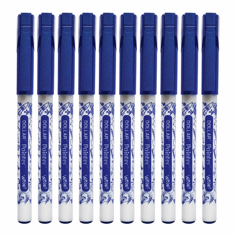 Dollar Wow Fineliner Pens, BLUE, Fine Tip (0.3mm), Pack of
