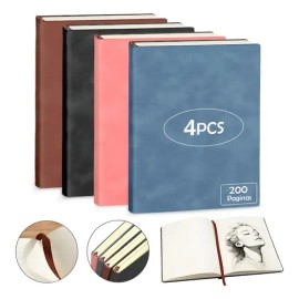 Y 4pcs Cuaderno A5 De Boceto Y Dibujo 200 Páginas Libretas