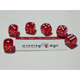 Dice RED ACRYLIC DICE w/ROUNDED CORNERS 16mm (24 TOTAL) FREE SHIPPING