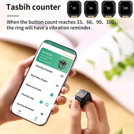 YUENTOEN Finger Tally Counter Clicker, Digital Tally Counter Ring with 0.49in Screen, APP Support, Prayer Reminders, Easy Count, Lightweight and Portable (18mm)