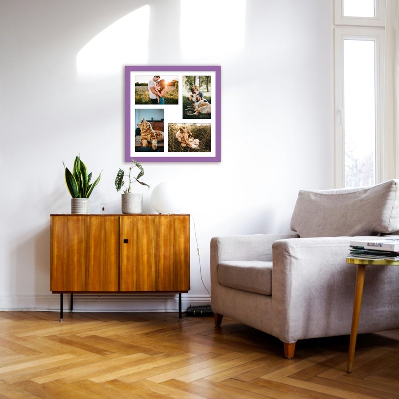 12x12 Inch 4 Opening Photo Collage Frame, Display Four 6x4