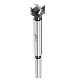 sourcing map Forstner Drill Bits 17mm, Tungsten Carbide Wood Hole Saw Auger Opener, Woodworking Hinge Hole Drilling Boring Bit Cutter (Black, Silver Tone)