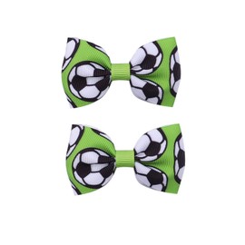 Soccer Hair Bow Clips Football Hair Clips Pin Sport Bow Soccer Hair Barrettes Pin BBG62 (Set-A)