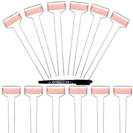 Wehhbtye 12 PCS 10 Inch Metal Plant Label Stakes-Copper Metal Plant Tags,High Copper Plate Metal Plant Labels,Copper Plant Tags with 1 Maker Pen for Flowers, Vegetables, Seedlings, Seed,etc