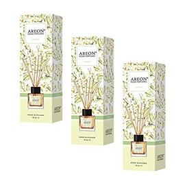 AREON Difusor Ambientador Varillas 50 ml Aroma Jasmine pack3 - ambientador Coche Nuevo hogar casa ambientadores Olor baño humificador electrico difusor Armario