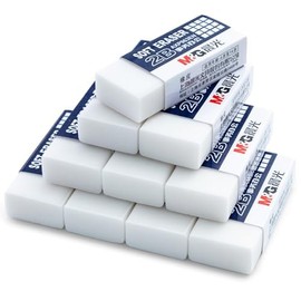M&G Pencil Erasers White Rubber Eraser Rectangular Bulk for Kids School Students Office (4B, 1.6''L × 0.6''W（New Packaging）)