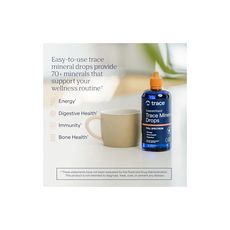 Trace Minerals ConcenTrace Trace Mineral Drops + Electrolytes, 288 Servings