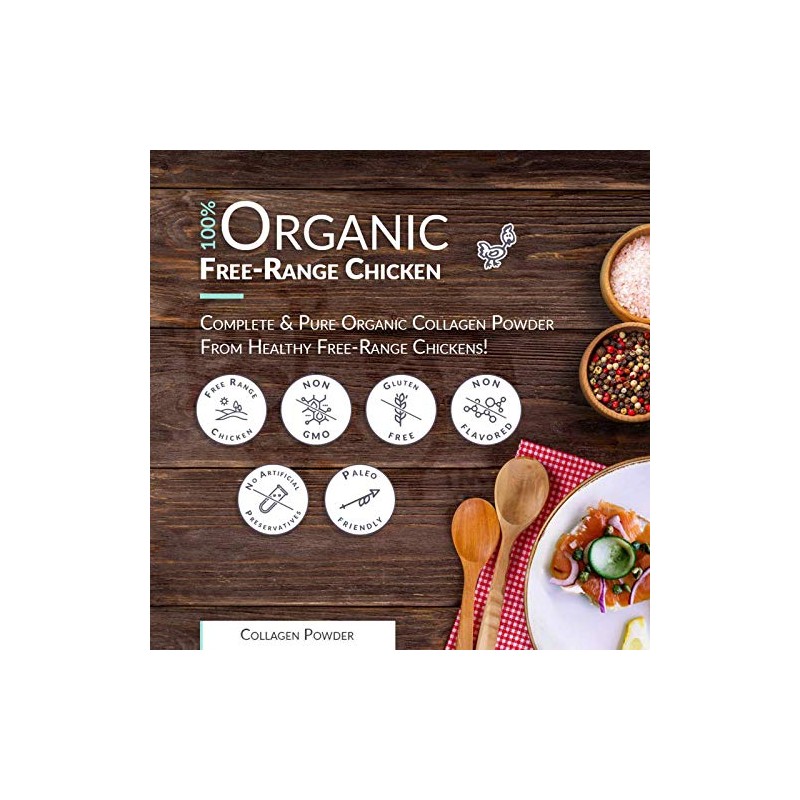 Chicken Bone Broth Powder Organic Free Range 1LB Pure Protein