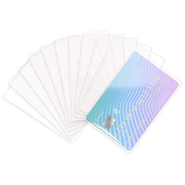 Card Protector Sleeves 3.5 x 2.3 Inch Clear Plastic Card