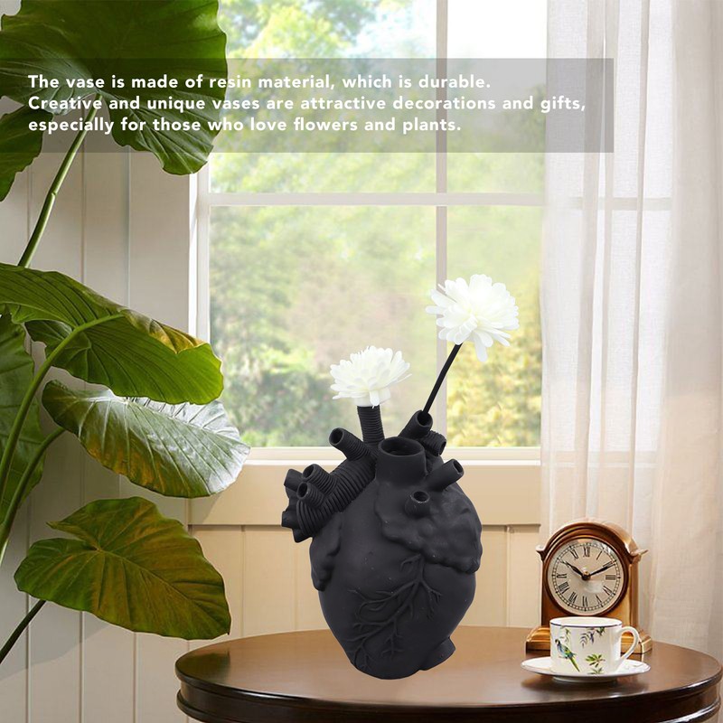 Creative Anatomical Heart Vases Resin Sculpture Heart Shaped Art Flower