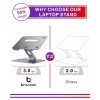 brocoon Adjustable MacBook Stand for Desk, Ergonomic Aluminum Laptop Riser