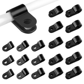 Pack of 240 R Type Cable Clips, 5 Sizes Nylon R Clip, Cable Clips, Cable Holder, Black, R Type Cable Clamps for Office, Home, Cable Wire Management