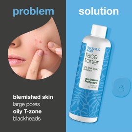Salicylic Acid Toner for Acne-Prone & Oily Skin, Helps reduce Clogged Pores & Breakouts – with 2% Salicylic Acid, Glycolic Acid, Zinc & Panthenol