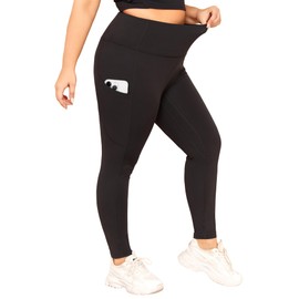 LALAGEN Plus Size Leggings for Women with Pockets-High Waisted 7/8 Leggings Tummy Control Workout Gym Yoga Pants Black 5XL