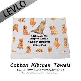 LEVLO Golden Retriever Kitchen Towel Golden Retriever Owner Kitchen Decor Dish Towel Gift for Golden Dog Dad Mom (Without A Golden Retriever)