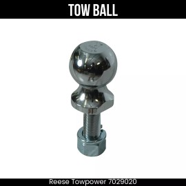 Reese Hitch Ball, 2 Inch, 3.5K lbs, 3/4 Shank, 2-3/8 Length, Chrome, 7029020