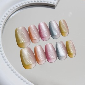 JIANDO T025 Nail Tips, Ballet, Round, Belly Short, Cute, 30 Pieces, Popular, Includes Nail Stickers, False Nails, Weddings, Brides, Fashion Nails, Easy Installation, 3D Design, Stylish, Great Gift