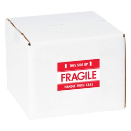 Tape Logic Aviditi Tape Logic 2"" x 3"", ""Fragile This Side Up HWC Red/White Warning Sticker, for Shipping, Handling, Packing, and Moving (1 Roll of 500 Labels) (DL2156)