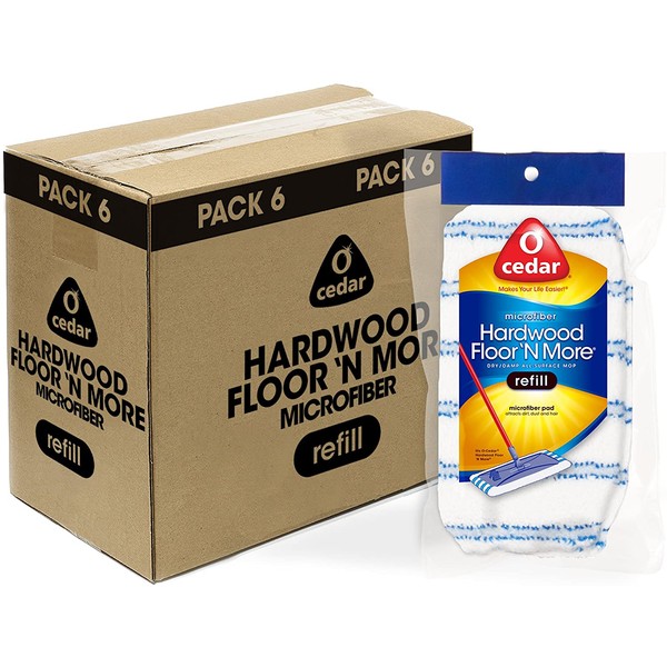 O-Cedar Hardwood Floor 'N More Microfiber Refill (Pack of 6)
