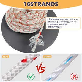 Klfte Recoil Starter Rope Pull Cord 5.0mm 12-Meter/40ft for Lawn Mower Cord Recoil Rope Nylon Starter Cord Recoil Starter Rope