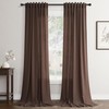 Coffee Linen Curtains 108 inch Length 2 Panels Set Modern