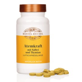 Breathing Power Lozenges Vegan, Complex with Sage Thyme Turmeric Vitamin C Eucalyptus (Pack of 240) Coughs, Throat, Tuning Bands Lung, Bronchia Respiratory Tracts, 100% Made in Germany BÄRBEL DREXEL®