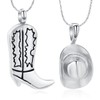 constantlife 2 Pack Cremation Jewelry for Ashes Stainless Steel Cowboy