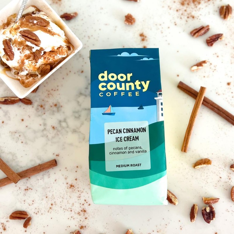 Door County Pecan Cinnamon Ice Cream Flavored Ground Coffee -