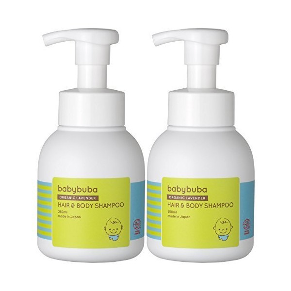 Babybuba Baby Shampoo (Baby Organic Shampoo) Hair & Body Shampoo, Foam Type, Baby Skin Care Made in Japan, Full Body Relaxing Effect (0 Months), , ,