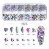 735 piezas de diamantes de imitación para uñas, cristales AB