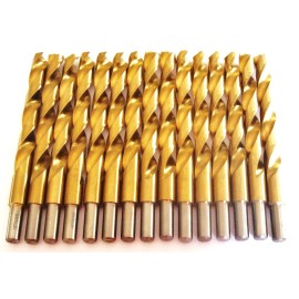 HITACHI 15 HITACHI TITANIUM 13/32" HIGH SPEED STEEL DRILL BITS METAL GOLD HSS