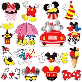 16Pcs Captain & Mouse Cruise Door Magnets Decorations, Funny Mouse Refrigerator Magnets Summer Life Cruise Cabin Ship Magnetic Stickers for Car, Garage Door, Birthday Holiday Carnival Party Supplies