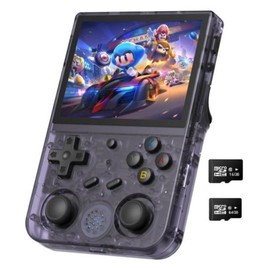 RG353V Handheld Game Console , Dual OS Android 11 and Linux System Support 5G WiFi 4.2 Bluetooth Moonlight Streaming HDMI Output Built-in 64G SD Card 4452 Games - Storage Capacity: RG353V-PURPLE