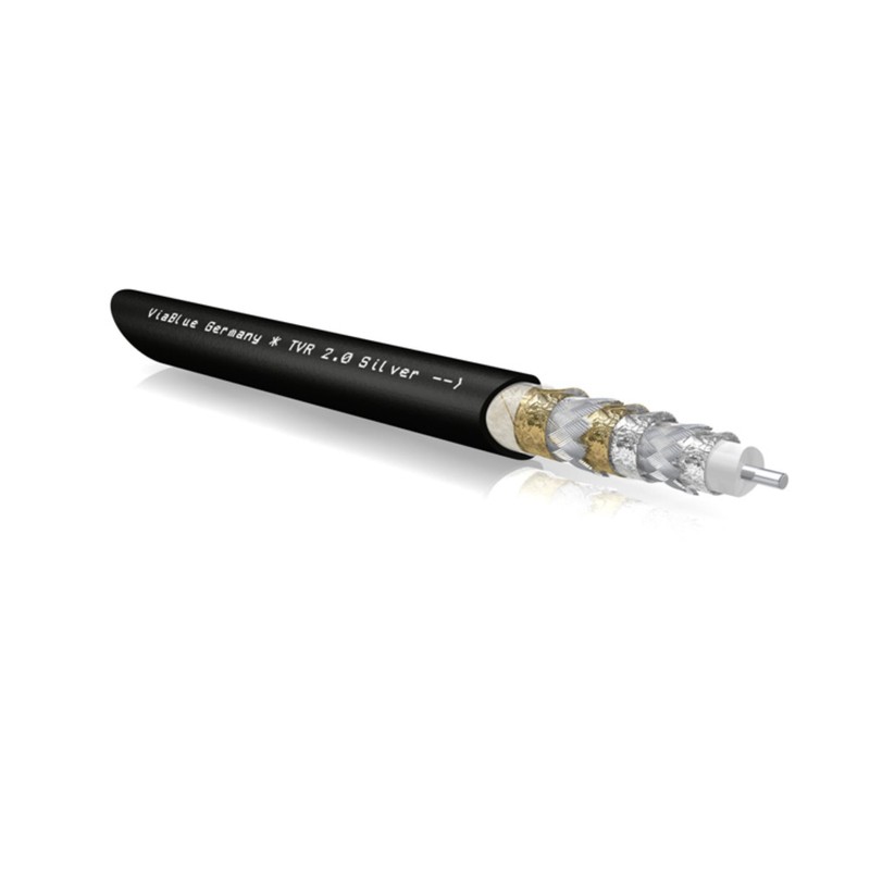 1 Piece 1,00m Viablue TVR 2.0 SILVER SAT CABLE