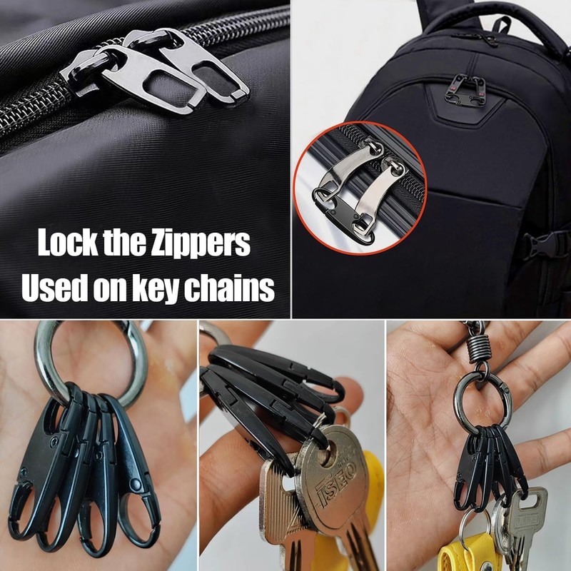 Zipper Clips Anti Theft Double Opening Zipper Pull Replacement Removable