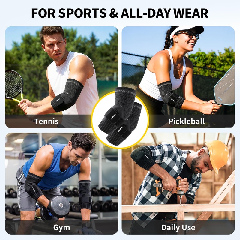 CAMBIVO Tennis Elbow Brace with Dual Gel Pads, Adjustable Forearm