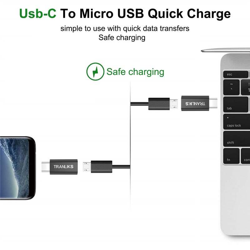 TRANLIKS 5 Pack Micro USB to USB C Adapter Micro