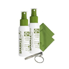 Sparkle Anti-Reflective Eco-Friendly Lens Cleaner & Repair Kit – (2) 2oz Glasses Cleaner Spray, (2) Microfiber Cloths & Keychain Screwdriver for Eyeglasses, Sunglasses, Lenses & Screens (5 Piece Set)